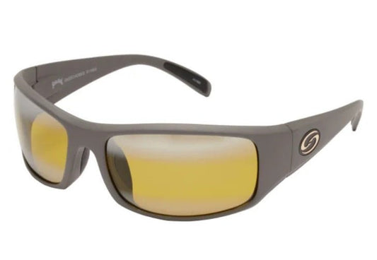 Strike King Sunglass S11 Optics Okeechobee Matte Grey Bi - Gradient Yellow Spotlight Lens - MarineQuest Supply