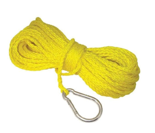 TH Marine Anchor Line 1/4in x 100ft Hollow Braid w/Hook Yellow - MarineQuest Supply