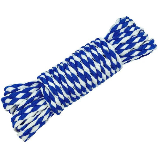 TH Marine Utility Rope 3/8" X15" Hollow Braided Polypropylene (Pp) Blue And White - MarineQuest Supply