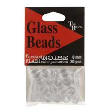 Top Brass Glass Beads 8mm 20ct Clear Flash - MarineQuest Supply