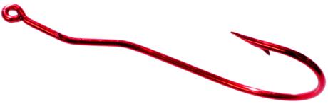 Tru Turn Worm Hook Red Size 4/0 3ct - MarineQuest Supply