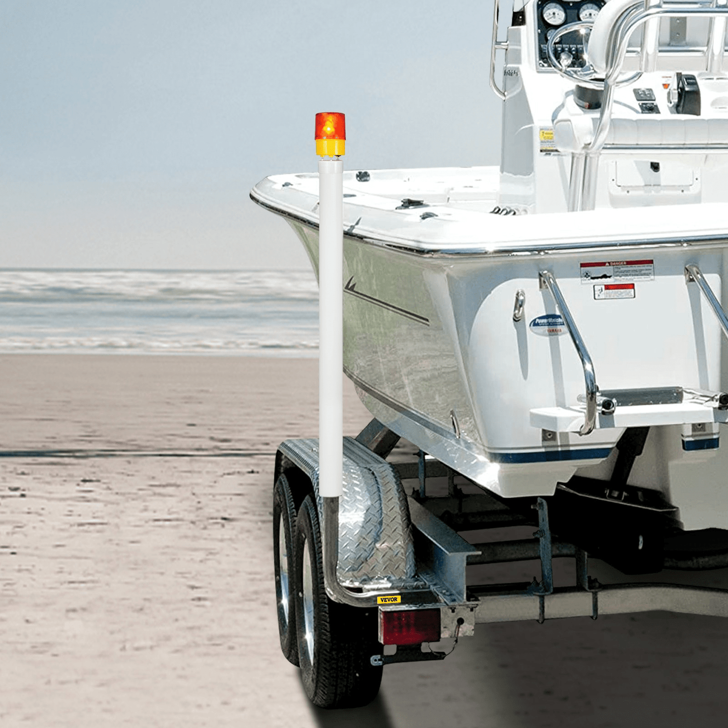 VEVOR Boat Trailer Guide - on, 40", 2PCS Steel Trailer Post Guide on, with LED - Lighted PVC Tube Covers, Mounting Hardware Included, for Ski Boat, Fishing Boat or Sailboat Trailer - MarineQuest Supply