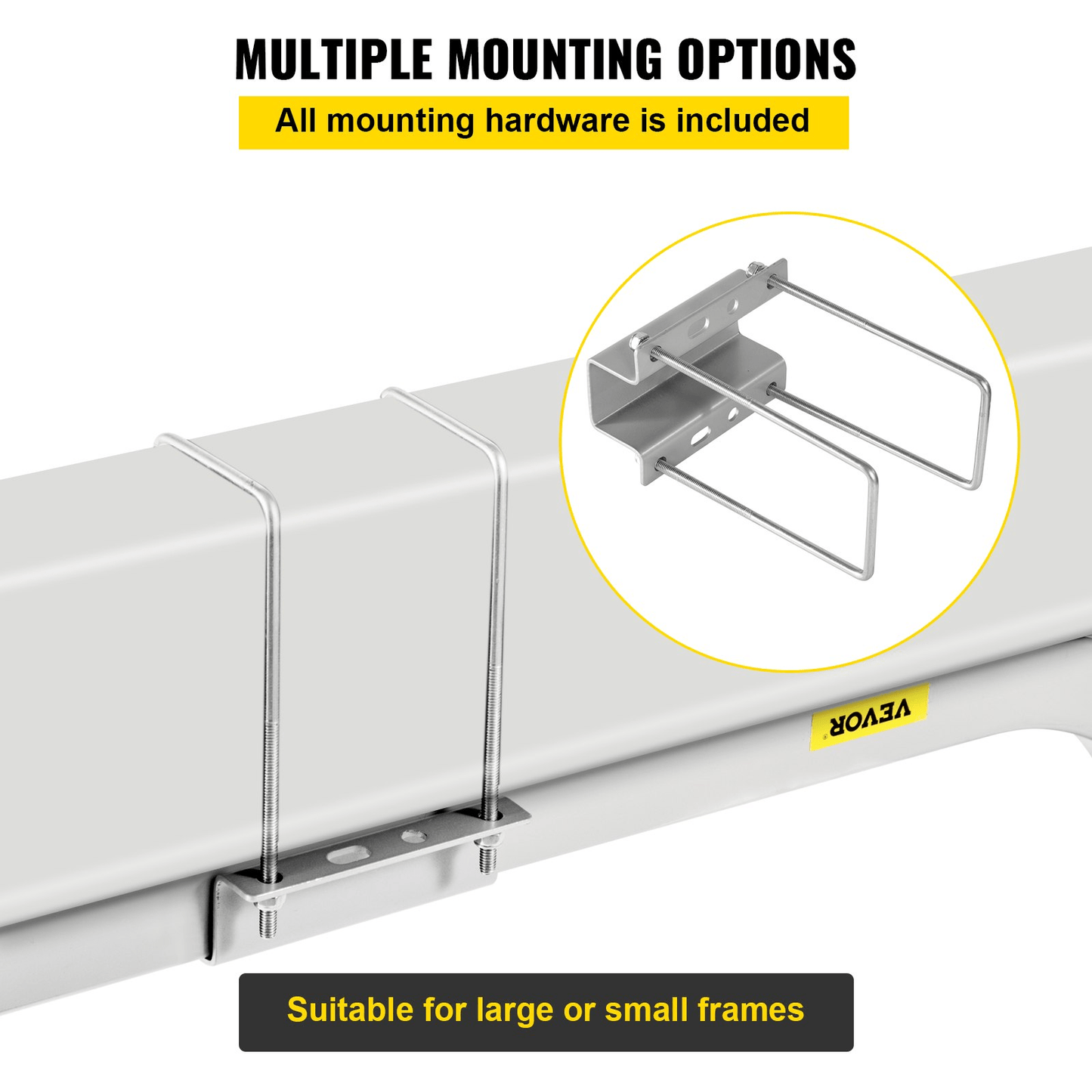 VEVOR Boat Trailer Guide - on, 60", 2PCS Steel Trailer Post Guide ons, w/White PVC Tube Covers, Complete Mounting Accessories Included, for Ski Boat, Fishing Boat or Sailboat Trailer - MarineQuest Supply