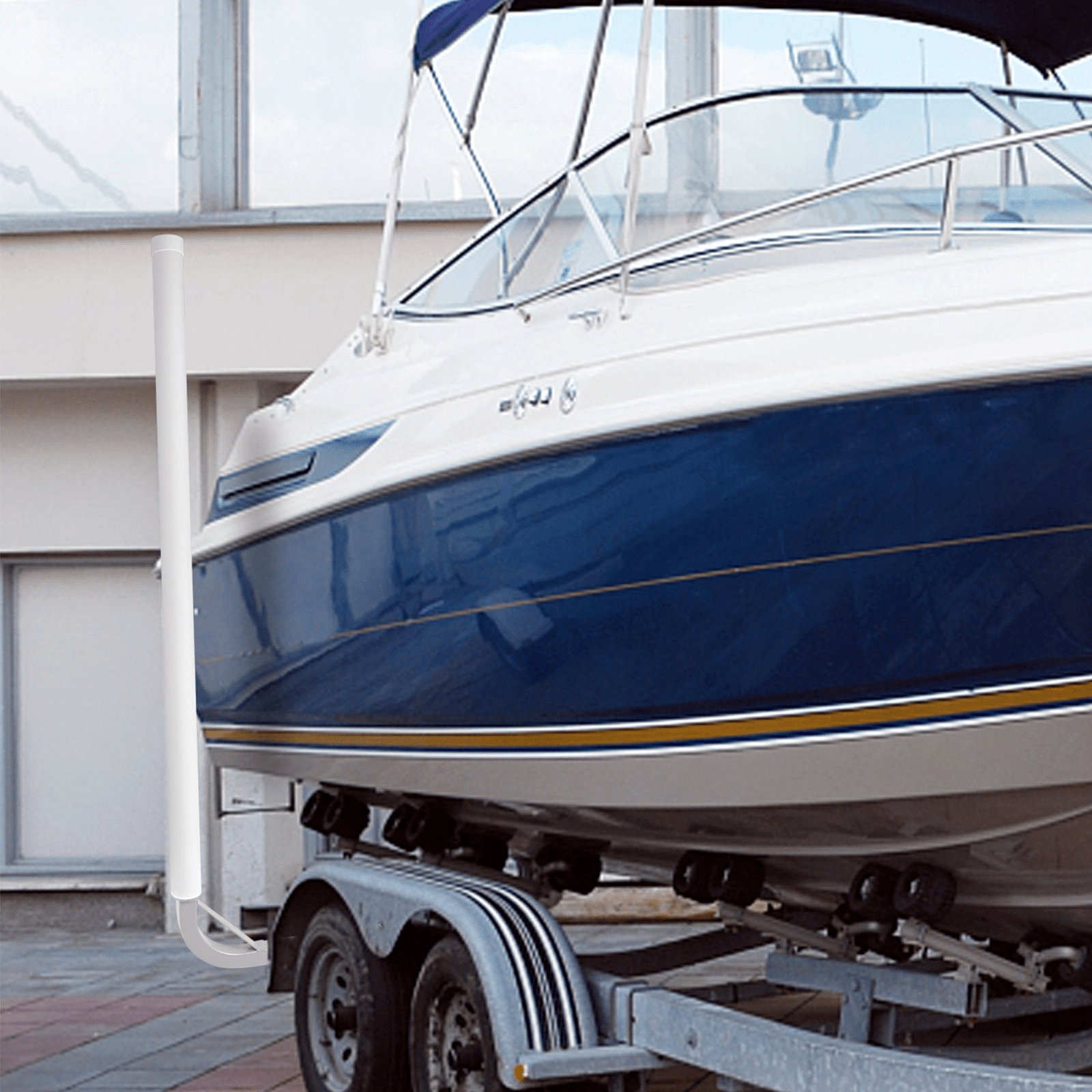 VEVOR Boat Trailer Guide - on, 60", 2PCS Steel Trailer Post Guide ons, w/White PVC Tube Covers, Complete Mounting Accessories Included, for Ski Boat, Fishing Boat or Sailboat Trailer - MarineQuest Supply