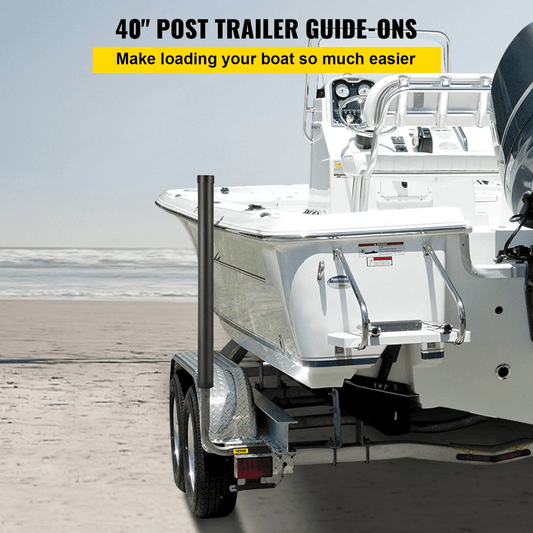 VEVOR Boat Trailer Guide - ons, 40", 2PCS Rustproof Galvanized Steel Trailer Guide ons, Trailer Guides with Black PVC Pipes, Mounting Parts Included, for Ski Boat, Fishing Boat or Sailboat Trailer - MarineQuest Supply