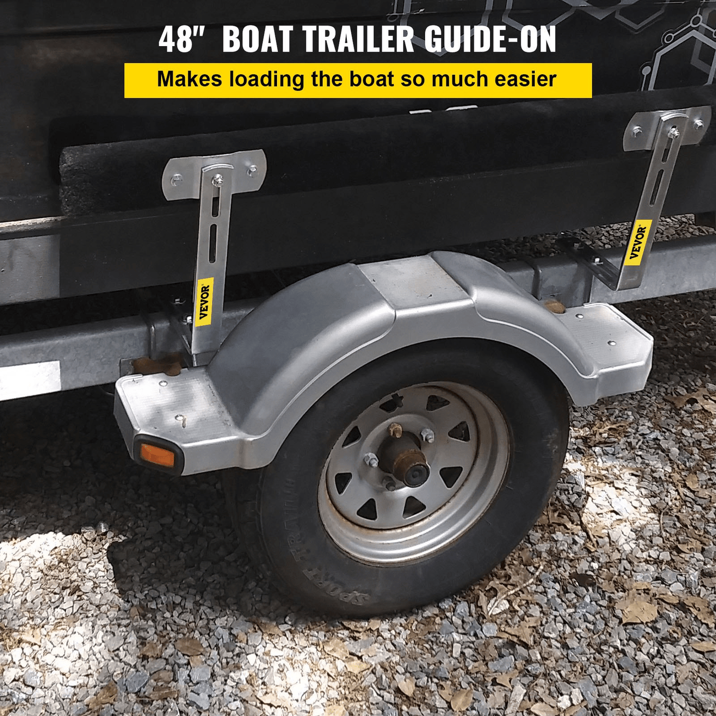VEVOR Boat Trailer Guide - ons, 48", 2PCS Rustproof Steel Trailer Guide ons, Trailer Guides with Carpet - Padded Boards, Mounting Parts Included, for Ski Boat, Fishing Boat or Sailboat Trailer - MarineQuest Supply