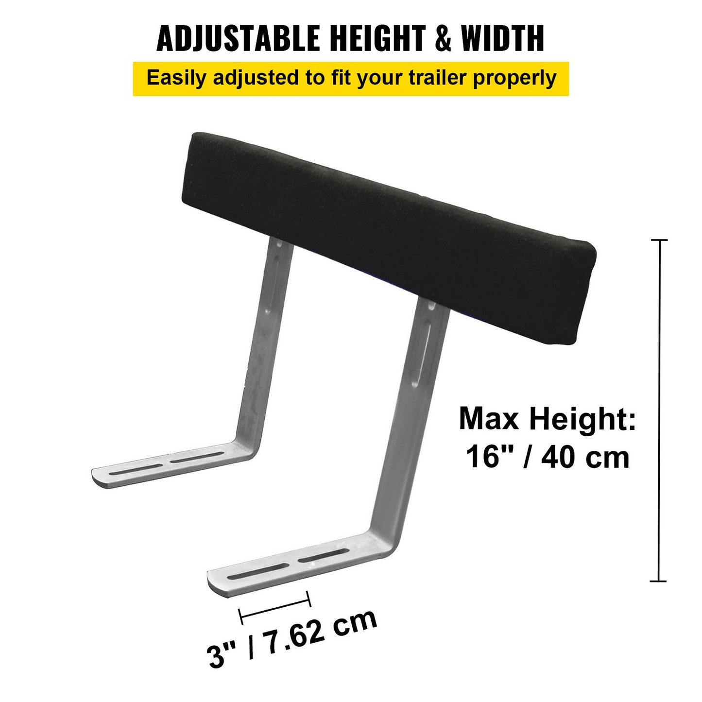 VEVOR Boat Trailer Guide - ons, 48", 2PCS Rustproof Steel Trailer Guide ons, Trailer Guides with Carpet - Padded Boards, Mounting Parts Included, for Ski Boat, Fishing Boat or Sailboat Trailer - MarineQuest Supply