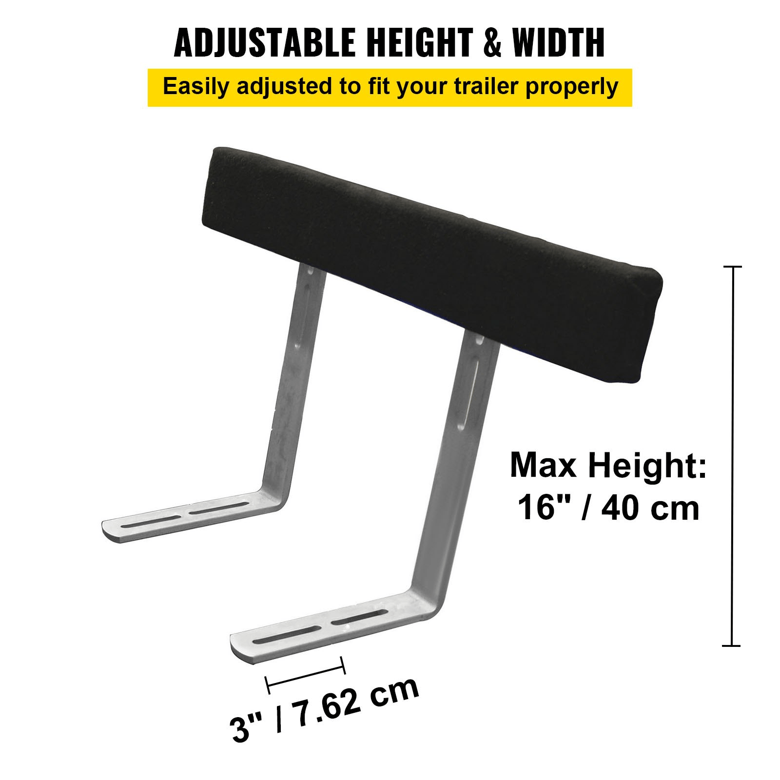 VEVOR Boat Trailer Guide - ons, 48", 2PCS Rustproof Steel Trailer Guide ons, Trailer Guides with Carpet - Padded Boards, Mounting Parts Included, for Ski Boat, Fishing Boat or Sailboat Trailer - MarineQuest Supply