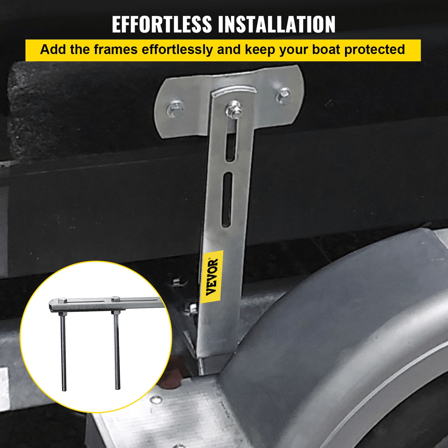 VEVOR Boat Trailer Guide - ons, 48", 2PCS Rustproof Steel Trailer Guide ons, Trailer Guides with Carpet - Padded Boards, Mounting Parts Included, for Ski Boat, Fishing Boat or Sailboat Trailer - MarineQuest Supply
