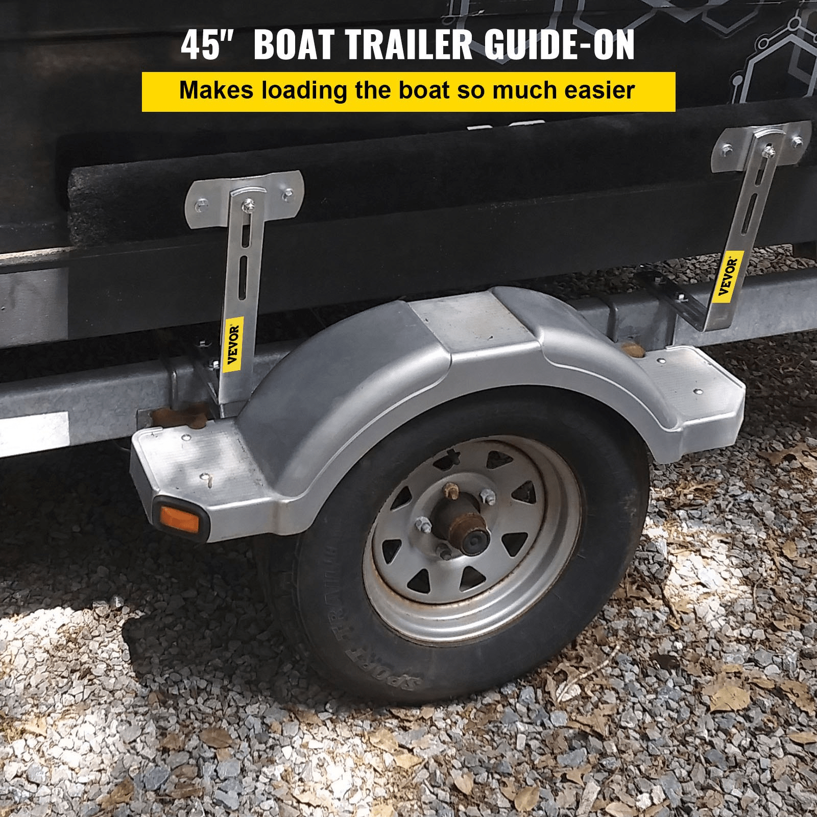 VEVOR Boat Trailer Guide - ons, 48", 2PCS Rustproof Steel Trailer Guide ons, Trailer Guides with Carpet - Padded Boards, Mounting Parts Included, for Ski Boat, Fishing Boat or Sailboat Trailer - MarineQuest Supply