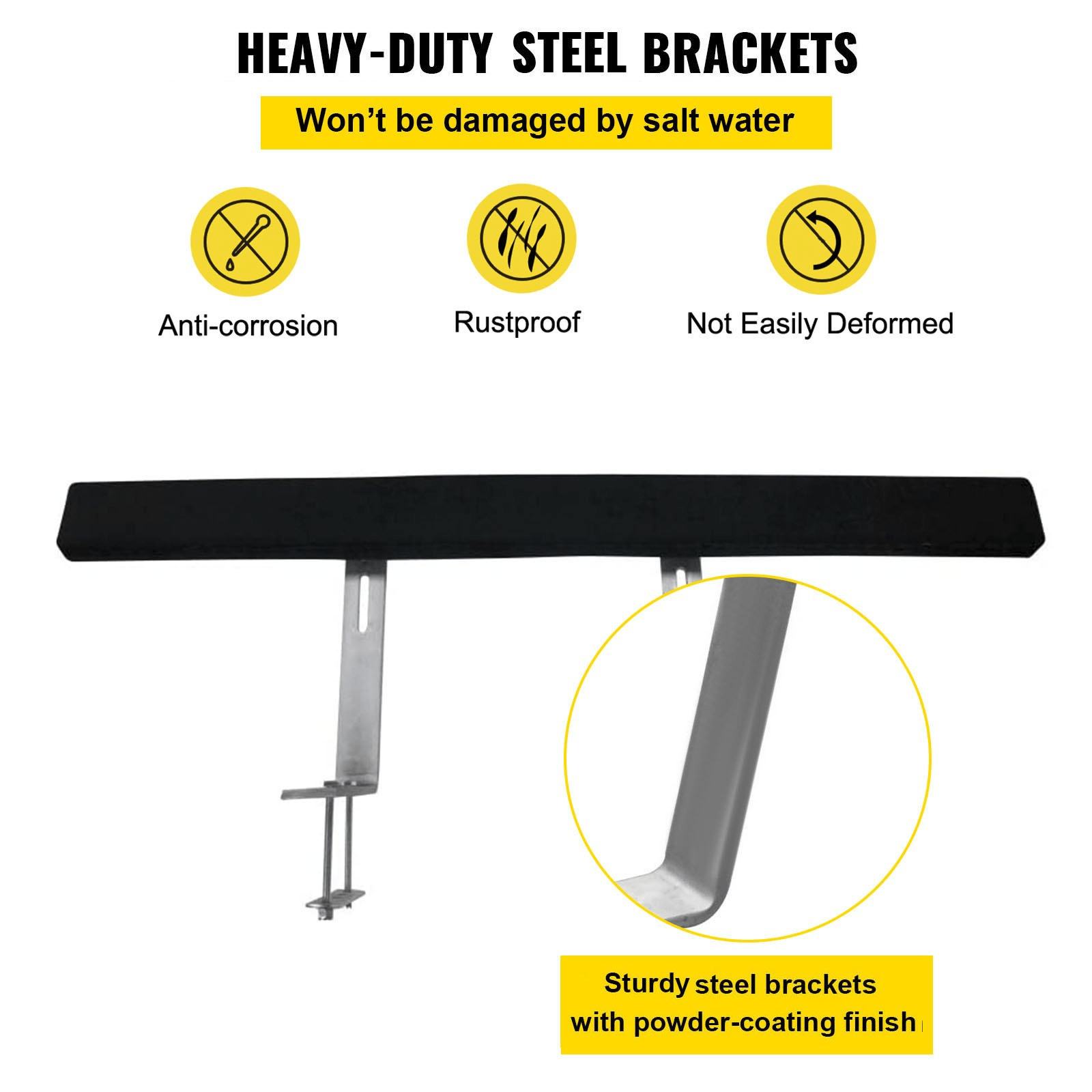 VEVOR Boat Trailer Guide - ons, 48", 2PCS Rustproof Steel Trailer Guide ons, Trailer Guides with Carpet - Padded Boards, Mounting Parts Included, for Ski Boat, Fishing Boat or Sailboat Trailer - MarineQuest Supply