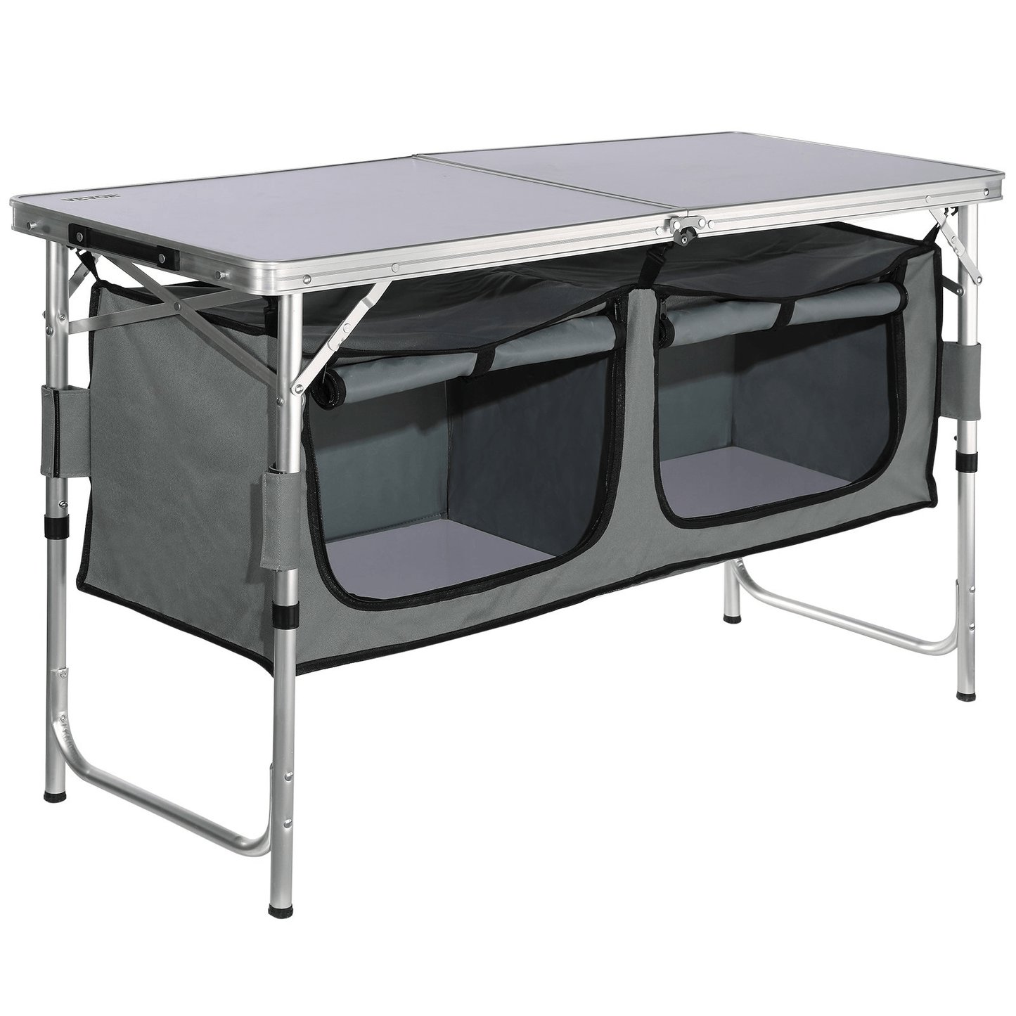 VEVOR Camping Kitchen Table, Quick set - up Folding Camping Table, 3 Adjustable Heights, MDF Camping Table, Ideal for Outdoor Picnics, BBQs, Camping, RV Traveling - MarineQuest Supply