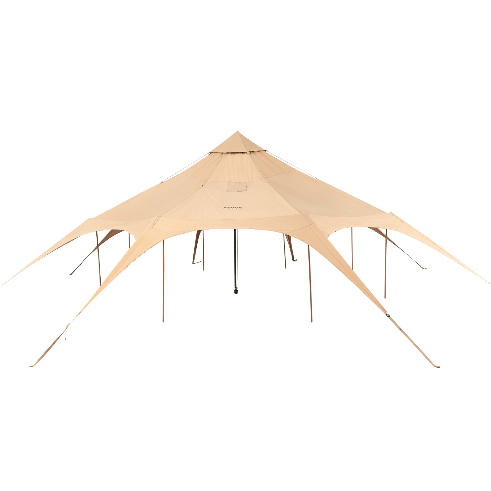 VEVOR Canvas Tent, 4 Seasons 5 m/16.4 ft Bell Tent, Canvas Tent for Camping with Stove Jack, Breathable Yurt Tent for up to 8 People, Family Camping Outdoor Hunting Party - MarineQuest Supply