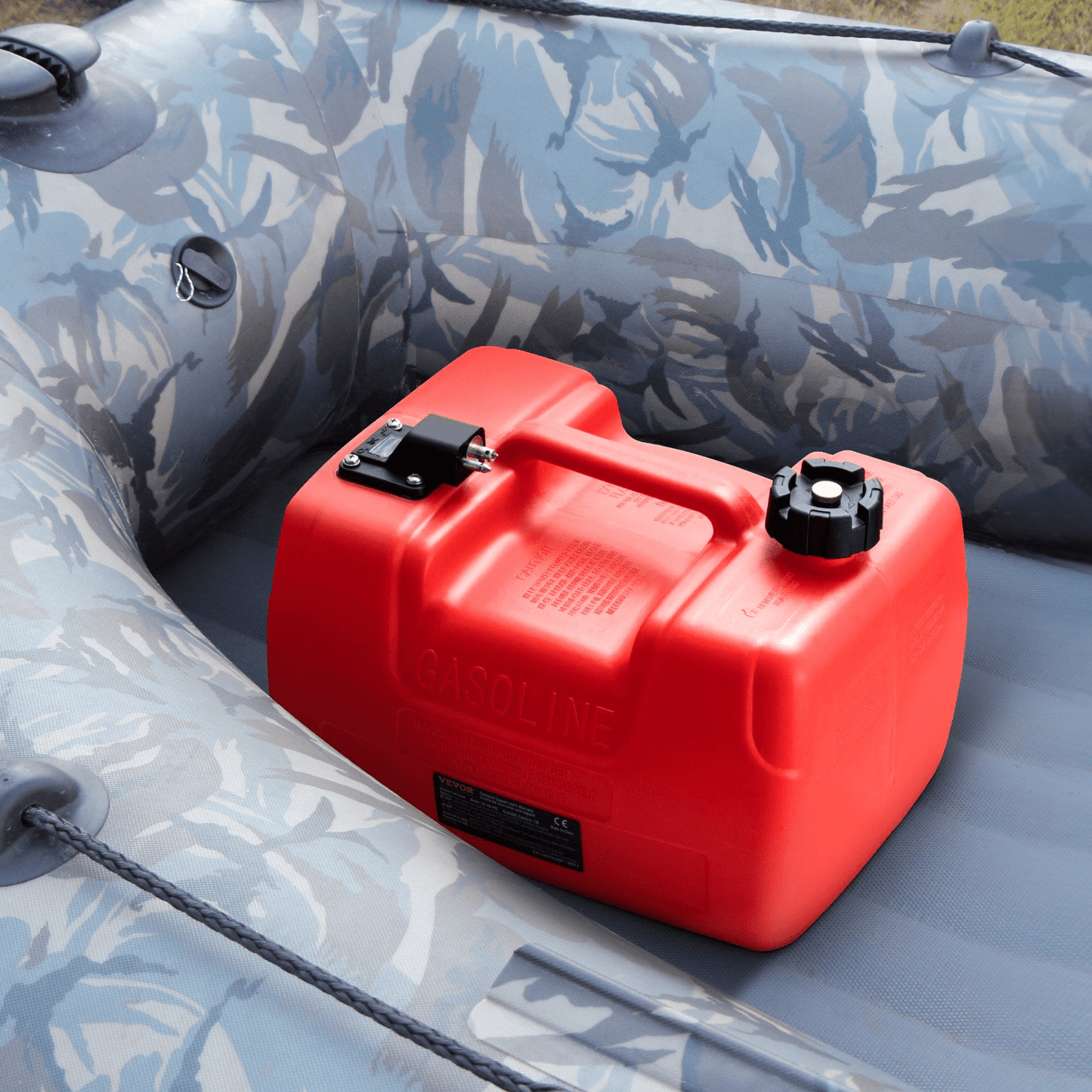 VEVOR Marine Fuel Tank, 3.17 Gallon/12L, Portable Boat Fuel Gas Tank for Outboard Engine Boats, Plastic Outboard Marine Boat Fuel Tank with Hose, Easy to Carry for Yacht, Fishing Boat, Deck Boat, Red - MarineQuest Supply