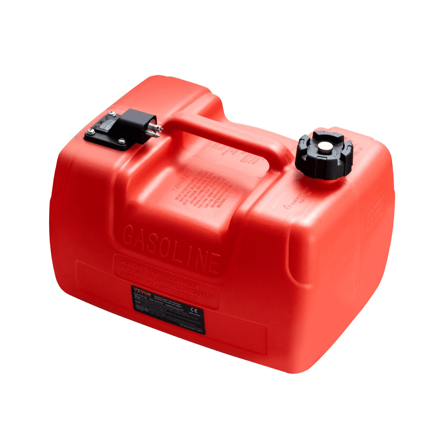 VEVOR Marine Fuel Tank, 3.17 Gallon/12L, Portable Boat Fuel Gas Tank for Outboard Engine Boats, Plastic Outboard Marine Boat Fuel Tank with Hose, Easy to Carry for Yacht, Fishing Boat, Deck Boat, Red - MarineQuest Supply