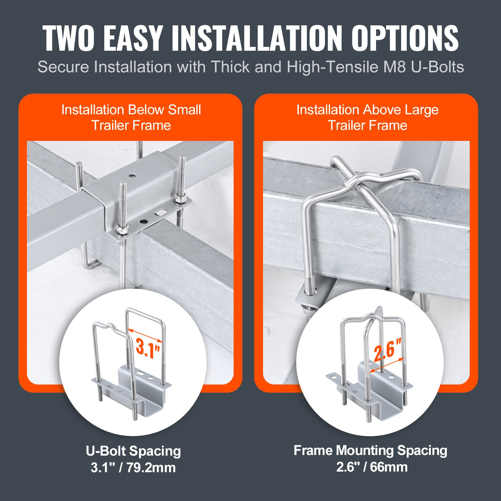 VEVOR Marine Trailer Guide Set, 48'' Flexibly Adjustable Poles, Pair of Steel Supports with PVC Coating, Ideal for Ski, Fishing, and Sailboat Transport, 2024 - MarineQuest Supply