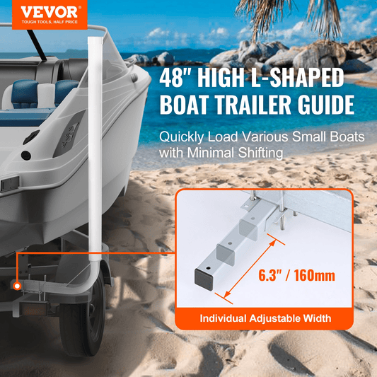 VEVOR Marine Trailer Guide Set, 48'' Flexibly Adjustable Poles, Pair of Steel Supports with PVC Coating, Ideal for Ski, Fishing, and Sailboat Transport, 2024 - MarineQuest Supply
