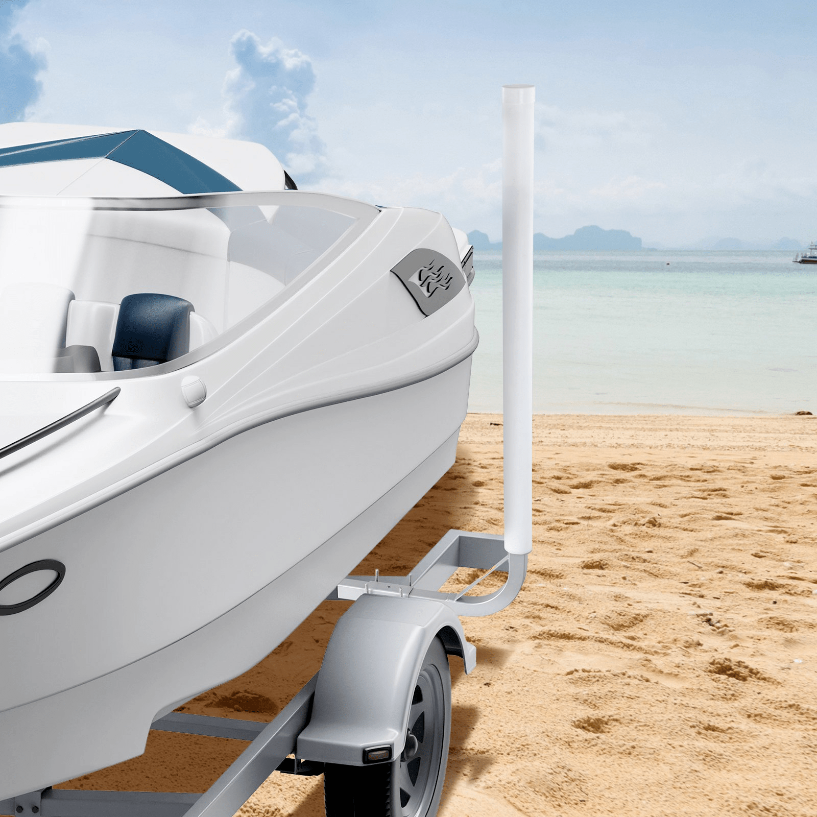 VEVOR Marine Trailer Guide Set, 48'' Flexibly Adjustable Poles, Pair of Steel Supports with PVC Coating, Ideal for Ski, Fishing, and Sailboat Transport, 2024 - MarineQuest Supply