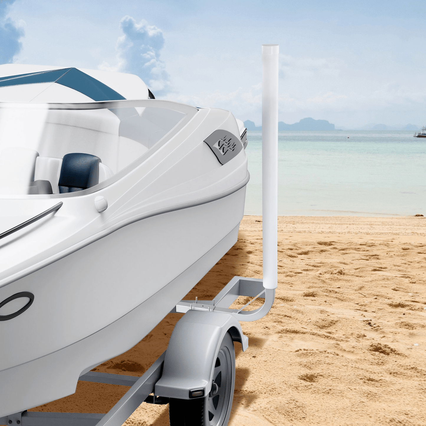 VEVOR Marine Trailer Guide Set, 48'' Flexibly Adjustable Poles, Pair of Steel Supports with PVC Coating, Ideal for Ski, Fishing, and Sailboat Transport, 2024 - MarineQuest Supply