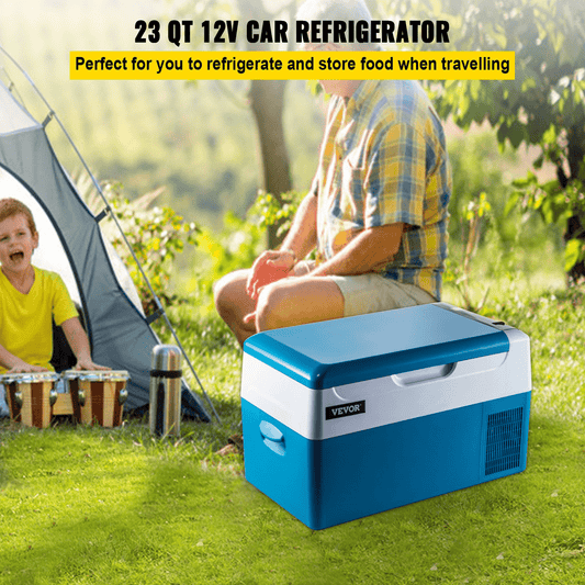 VEVOR Portable Refrigerator 23 Quart(22 Liter),12 Volt Refrigerator App Control( - 4℉~68℉), Car Refrigerator Electric Compressor Cooler with 12/24v DC & 110 - 240v AC for Camping, Travel, Fishing, Outdoor or Home Use - MarineQuest Supply