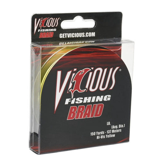 Vicious Braided Line HiVis Yellow 150yd 7lb - MarineQuest Supply