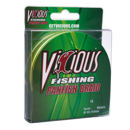 Vicious Panfish Braided Line HiVis Yellow 150yd 7lb - MarineQuest Supply