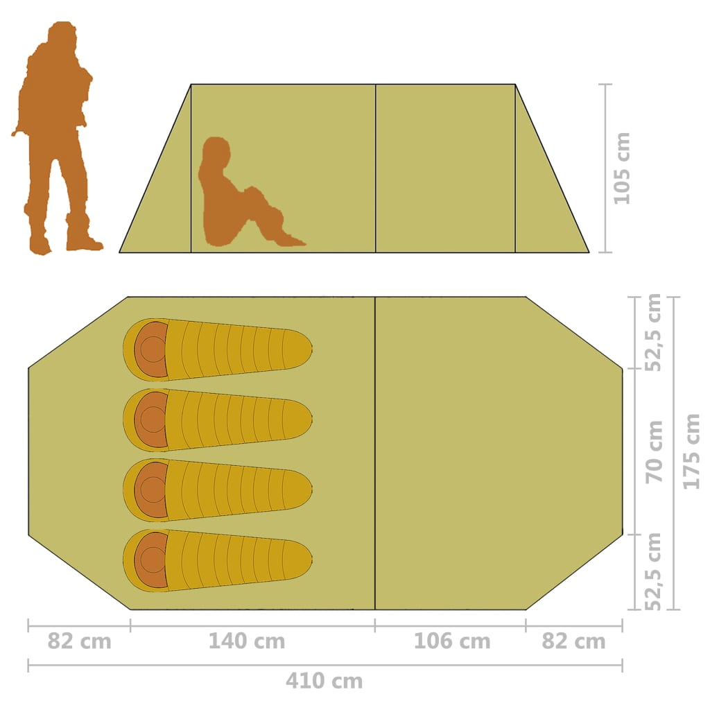 VidaXL 4 Person Camping Tent - MarineQuest Supply