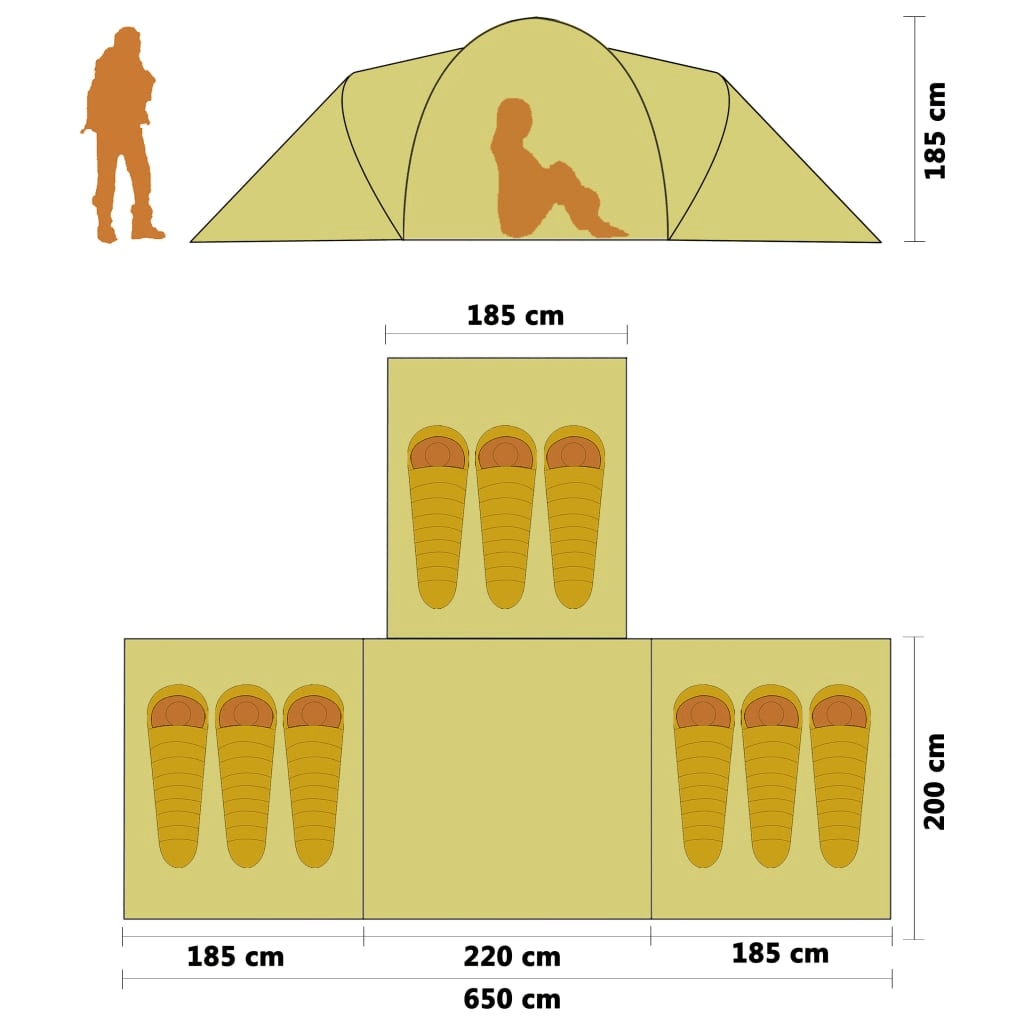 VidaXL 9 Person Camping Tent - MarineQuest Supply