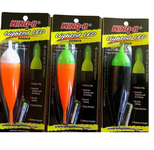 Wing It LED Lighted Bobber Large Orange/White - MarineQuest Supply