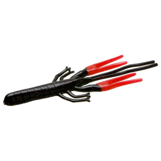 Zoom Big Critter Craw 4.5in 10/bag Black Red Glitter/Red - MarineQuest Supply